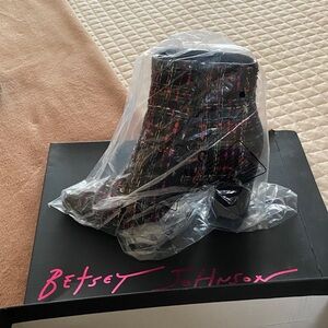 Betsey Johnson Multicolor Tweed Boots